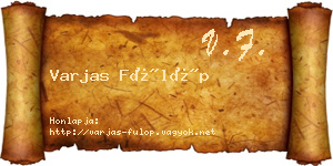 Varjas Fülöp névjegykártya